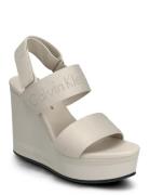 Wedge Sandal Webbing In Mr Sandal Med Klack Cream Calvin Klein