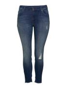 ONLY Carmakoma Carwilly Reg Skinny Ank Jeans Mbd Noos Blå