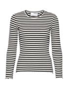 Selected Femme Slfanna Ls Crew Neck Tee Str S Svart