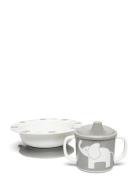 Rätt Start Elephant, Bowl And Cup, Pink Multi/patterned
