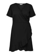 ONLY Carmakoma Carlivia S/S Wrap Knee Dress Wvn Noos Svart