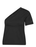 Calvin Klein Smooth Cotton Shoulder Top Svart