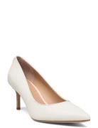 Lauren Ralph Lauren Lanette Lizard-Embossed Leather Pump Kräm