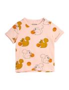 Mini Rodini Squirrels Aop Ss Tee Rosa