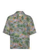 GANT Rel Viscose Hawaii Print Ss Shirt Blå