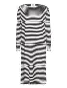 Soft Single Stripe Silas Dress Knälång Klänning Black Mads Nørgaard