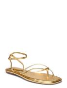 Metallic Strap Sandals Platta Sandaler Gold Mango