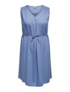 Carlaura Sl V-Neck Dress Dnm Bin Kort Klänning Blue ONLY Carmakoma