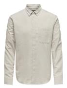 ONLY & SONS Onsgudmund Slim 1-Pkt Solid Shirt Noos Kräm