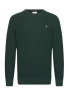 GANT Cotton Texture C-Neck Khaki Green