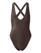 Lindex Swimsuit Ciara Lurex Brun