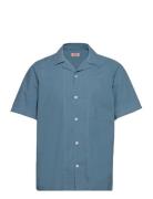 Shirt Shark Collar Tops Shirts Short-sleeved Blue Armor Lux