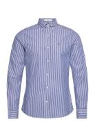 Slim Classic Poplin Stripe Shirt Tops Shirts Casual Blue GANT