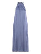 Msvimia Halter Neck Dress Knälång Klänning Blue Minus