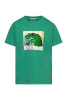 Special Artwork T-Shirt Tops T-shirts Short-sleeved Green Tom Tailor