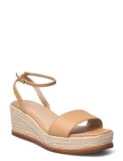 Lauren Ralph Lauren Leona Nappa Leather Espadrille Beige