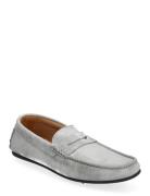 Selected Homme Slhsergio Suede Penny Driving Shoe B Grå