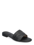 Lauren Ralph Lauren Alegra Iii Leather Slide Sandal Svart