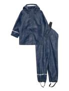 Nmmdry Rain Set Space Fo Noos Outerwear Rainwear Rainwear Sets Blue Na...