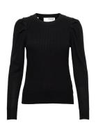 Selected Femme Slfisla Ls Knit O-Neck B Noos Svart