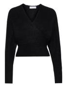 Cathrine Hammel Mohair Cross-Over Sweater Svart