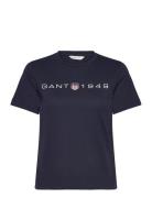 GANT Reg Printed Graphic T-Shirt Marinblå