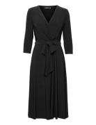 Lauren Ralph Lauren Surplice Jersey Dress Svart