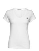 Calvin Klein Jeans Ck Embroidery Stretch V-Neck Vit