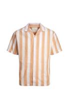 Jack & J S Jprccsummer Stripe Resort Shirt S/S Ln Kräm