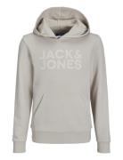 Jack & J S Jjecorp Logo Sweat Hood Noos Jnr Grå