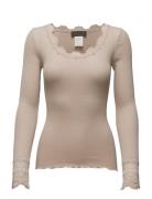 Rosemunde Silk T-Shirt W/ Lace Beige