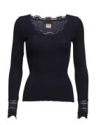 Rosemunde Rwbenita Ls O-Neck Lace T-Shirt Svart