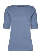 Lauren Ralph Lauren Stretch Cotton Boatneck Tee Blå