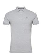 Slim Fit Logo Tops Polos Short-sleeved Grey Hackett London
