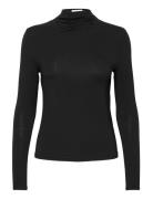 Viscose T-Shirt Tops T-shirts & Tops Long-sleeved Black Rosemunde
