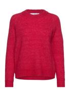 Selected Femme Slflulu Ls Knit O-Neck Noos Röd