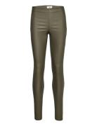 Object Objbelle Mw Coated Leggings Noos Khaki Green