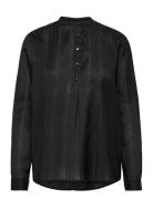 Lux Shirt Tops Blouses Long-sleeved Black Lollys Laundry