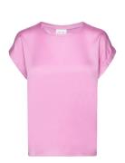 Vila Viellette S/S Satin Top - Noos Rosa