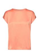 Vila Viellette S/S Satin Top - Noos Korall