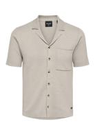 Onsluke Life 12 Resort Collar Knit Cs Tops Shirts Short-sleeved Grey O...