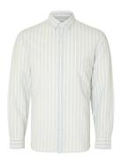 Selected Homme Slhslim-New Linen Shirt Ls Noos Blå