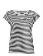 Mads Nørgaard Organic Jersey Stripe Teasy Tee Fav Svart