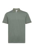 Selected Homme Slhfave Zip Ss Polo Noos Khaki Green