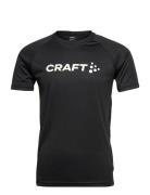 Core Essence Logo Tee M Sport T-shirts Short-sleeved Black Craft