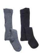 Minymo Wool Stocking - Rib 2-Pack Multi/patterned