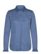 Mattie Flip Shirt Tops Shirts Long-sleeved Blue MOS MOSH
