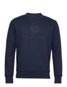 GANT Reg Tonal Shield C-Neck Sweat Blå