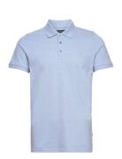 Mapoleo Melange Tops Polos Short-sleeved Blue Matinique