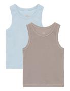 Copenhagen Colors Rib Jersey 2-Pack Tank-Toppar Multi/patterned